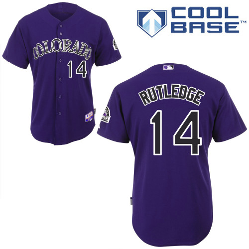 Josh Rutledge #14 MLB Jersey-Colorado Rockies Men's Authentic Alternate 1 Cool Base Baseball Jersey